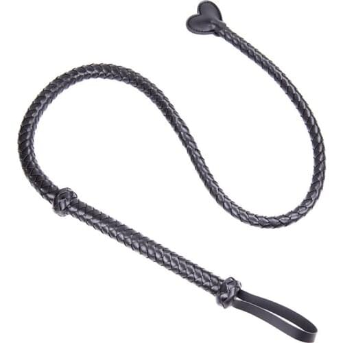 PU Leather Horse Whip With Lashing Handle Paddle Scattered Whip for Horse Training Crop Whip 1.3M