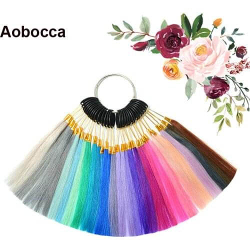 Aobocca Human Hair Color Rings For Dyeing Hair Practice For Salon Test Strands of Hair Coloring Swatches Polishing