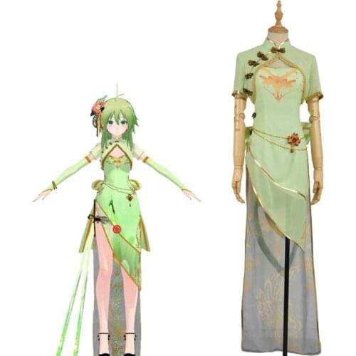 Cos TDA Cheongsam VOCALOID Cosplay Costume MIKU APPEND Tda Append Miku Luka Tda Haku MMD Girls Qipao GUMI Megpoid Dress Green