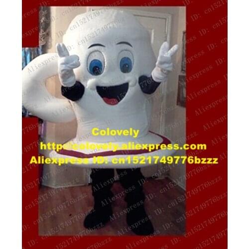 Cute White Coffee Cup Mascot Costume Mascotte Mug Glass Tumblerful With Big Mouth Black Legs Happy Face Adult No.1646 Free Ship