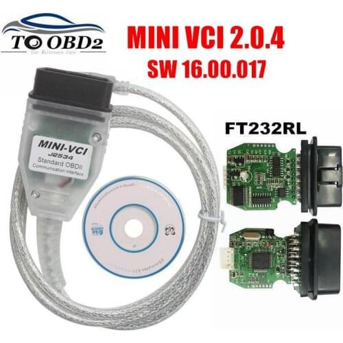 MINI VCI Firmware V2.0.4 Latest Version V15.00.028 For Toyota j2534 K+DCAN Supports Multi-Language FTDI FT232RL Chip