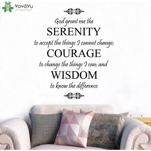 YOYOYU Wall Decal God Saying Serenity Prayer Vinyl Wall Stickers Spiritual Quote Removable Interior Home Decor Gift Mural CT707
