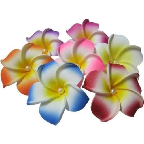 Wholesale factory hair accessories Hawaiian plumeria hairpin side chuck flower pearl heart flower hairjewelry frangipani