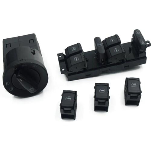 5 Pcs window switch headlight switch mirror switch for VW JETTA GOLF MK4 POLO BORA Passat B5 BEETLE 1C0 941 531 1J4 959 857D