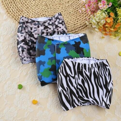 Pet Male Dog Diaper Washable Puppy Underwear Reusable Dogs Nappies Pants Leopard Male Pets Clothes