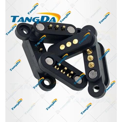 Pogopin connector test pogopin 3p 3pin magnet spring loaded pitch:2.3mm through holes solder male female probe contact 1A TANGDA