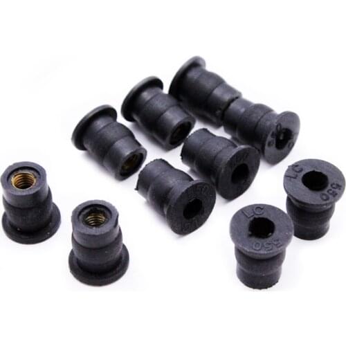 Windscreen Fairing Rubber Brass Well Nuts M5 10 PCS For Suzuki GSX-R 1300 1000 750 600 Honda CBR 600 900 954 929 Motorcycle