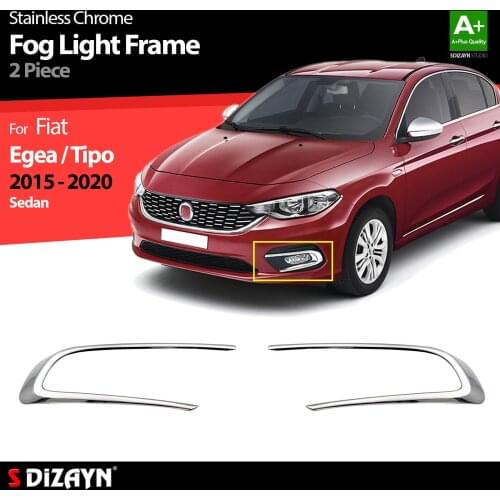 For Fiat Egea Tipo Chrome Fog Light Frame Stainless Steel 2 Pcs Model Year 2015-2020