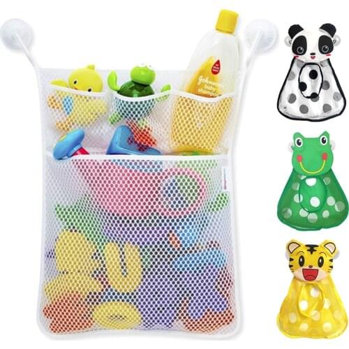 New Baby Bathroom Mesh Bag Sucker Design For Bath Toys Kids Basket Cute Cartoon Animal Shapes Cloth Sand Toys Storage Net Bag