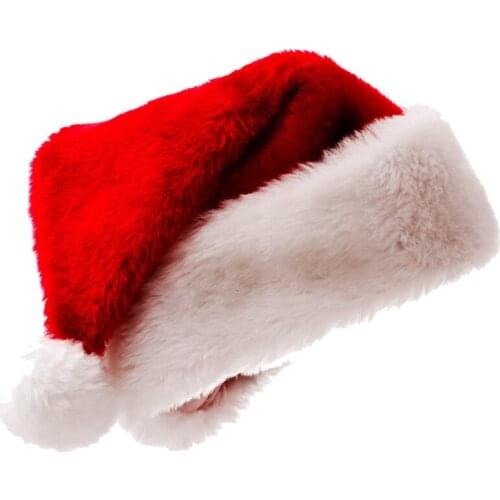 Santa Hat Christmas Hat Christmas Day Costume Dress Up Plush Thick Christmas Hat Adult