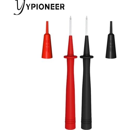 2pcs Multimeter test probe pen 2mm nickel plated copper needle 4mm Banana Plug connect test lead kit red black