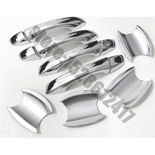 Car Styling ABS Chrome Door Handle Bowl Door handle Protective covering Cover Trim for 2015~2019 Skoda Fabia