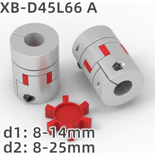XB D45L66A Three Jaws Coupler Aluminium Plum Flexible Shaft Coupling Motor Connector CNC Flexible Couplings 8mm-25mm
