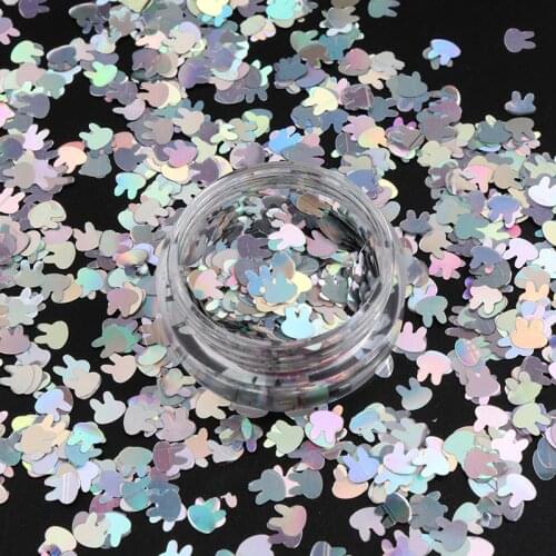 Rabbit Shape Glitter Ultrathin Sequins 4mm Colorful Nail Art Glitter Tips UV Gel 3D Nail Decoration Manicure DIY Accessories
