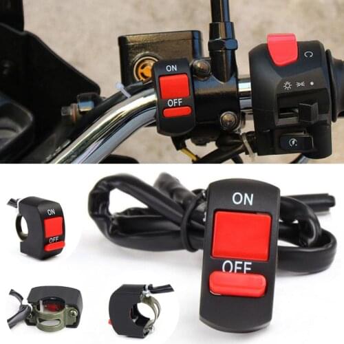 Motorcycle Handlebar Flashing Switch Universal Moto Light Switch ON OFF Button ATV Bike DC12V/10A Black Two Core Wire Flash Lamp