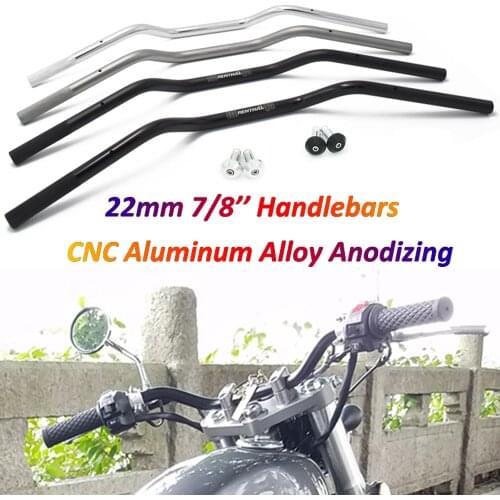 Universal for Renthal Handlebar 22mm CNC Aluminum Alloy Handle Bar for Royal Enfield Scrambler Vintage Motorcycle Steering Wheel