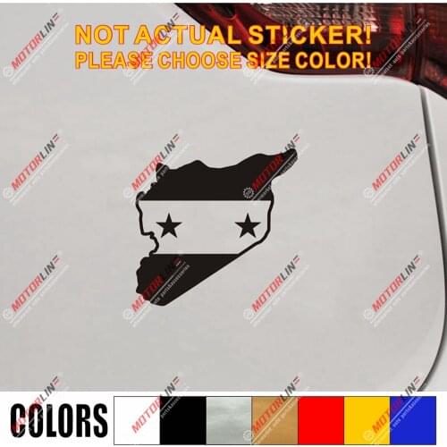 Syria Map Flag Decal Sticker Syrian Arab Republic Car Vinyl no bkgrd pick size