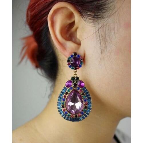 Explosion-selling best-selling jewelry fashion exquisite new flash drill water retro earrings
