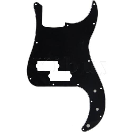 Yibuy PVC P Bass Pickguard Black PB Electric Guitar Scratchplate 3-Ply 13 Holes