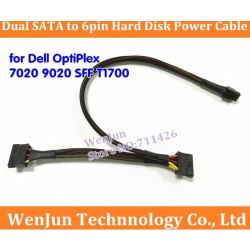 1PCS Dual SATA 15pin to 6pin Hard disk power cable fro DELL OptiPlex 7020 9020 SFF T1700 CD-ROM