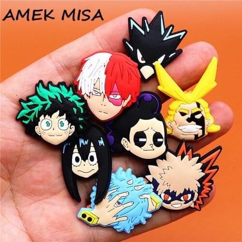 1pcs Japanese Manga Shoe Charms Hot Anime My Hero Academia PVC Shoe Accessories Decoration Fit Croc Jibz Party Kids Gifts U290