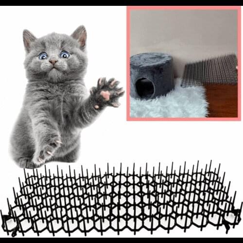 10Pcs 13cmx49cm Garden Prickle Strip Dig Stop Cat Repellent Deterrent Mat Spike Portable Anti-Cat Dog Outdoor Garden Supplies