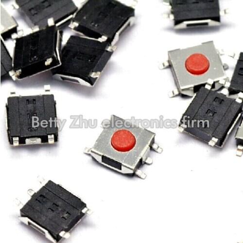 1000PCS/LOT 6 * 6 * 2.7MM SMD Tact Switch 5 feet waterproof copper red head