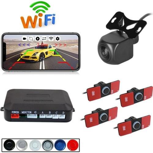 12V 16.5mm 4 Probe Car Parking Sensor Kit Reverse Backup Radar Sound Alert Indicator Probe System Beep Sensor Car Detector
