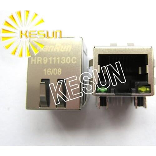 120PCS x HR911130C RJ45 Shield type With 1000M Transformer PCB Right Angle Modular Female Network Socket LAN Connector