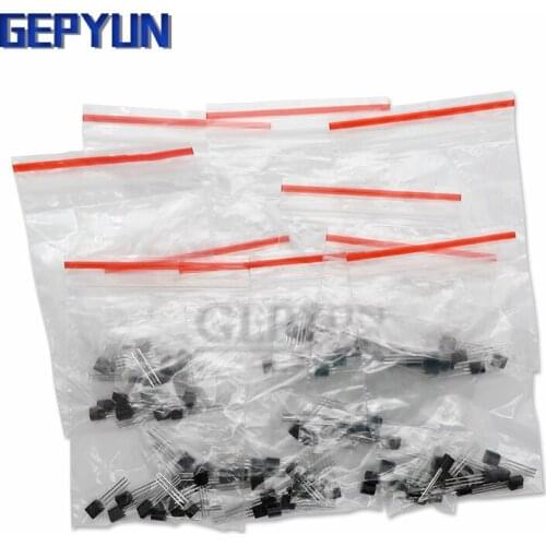 18valuesX10PCS=180PCS 2N2222 S9012 S9013 S9014 A1015 C1815 S8050 S8550 TO-92 Transistor component Assorted kit new Gepyun