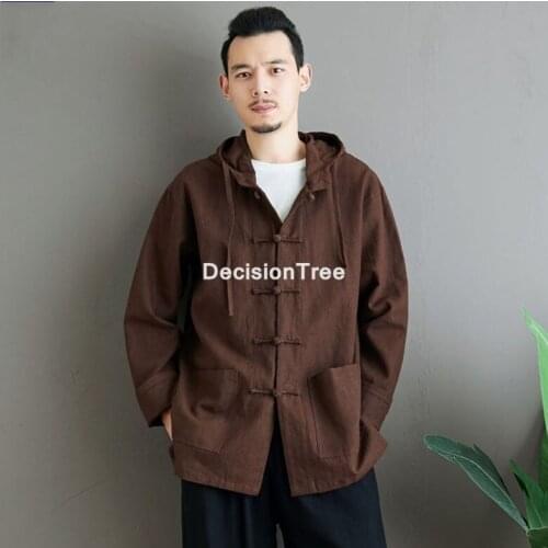2021 traditional chinese clothing for men male chinese mandarin collar shirt blouse wushu kung fu outfit china shirt blouse