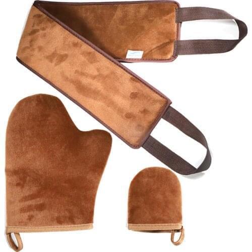 3PCS Self Tanning Mitt Applicator Exfoliating Removal Glove For Body Lotion Cream Self Tan Back Applicator Self Tanner Bronzers