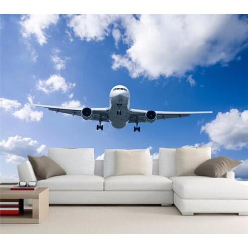 Custom papel de parede, Airplane Sky Clouds wallpapers,living room bedroom TV background wall 3d wall murals wallpaper