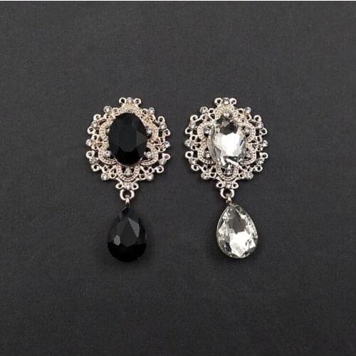 50pcs Black White Stone Rhinestone Jewelry Flatback Necklace Earring Brooch Shoes Bag Wedding Brides Hairpin Hair Clip Decor