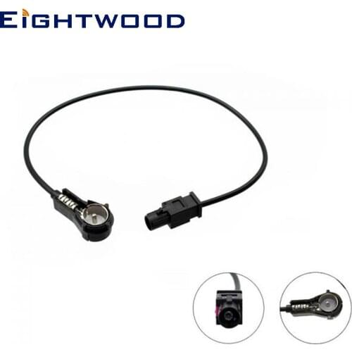 Eightwood Car DAB Radio Antenna Aerial Adapter Cable Fakra A Plug Male to ISO Plug Male Connector for Pioneer JVC Sony kenwood