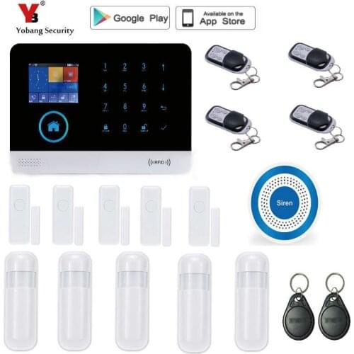 Yobang Security Remote Controller Touch Keypad Wireless wifi GSM Alarm System 433MHz Home Burglar Security Alarm System