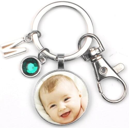 Personalizeds Keychain Square Private Photo Family Baby Child Dad Mom Square Sister Parents Family Portrait Gift for Family love