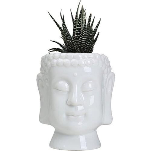 Flower Pot Zen Buddha Statue Ceramic Large Planter Mould 1pcs Home Office Desktop Fengshui Decoration