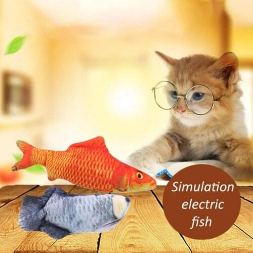 Electronic Pet Cat Toy 28cm Electric USB Charging Simulation Bouncing Fish Toys for Dog Cat Chewing Playing Biting Pet Supplies
