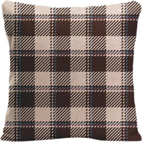 Cotton Linen Black And White Lattice Throw Pillow Case Decorative Pillowcase Customize Gift By Lvsure