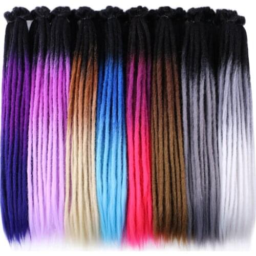 Hywamply 20" Handmade Dreadlocks Crochet Hair Extensions For Women Reggae Braiding Hair Accessories Faux Locs Crochet Hook Braid