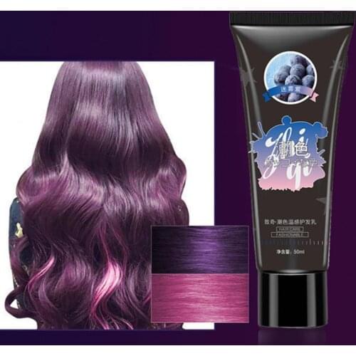 50ml Color Changing Hair Dye Cream Fashion Natural Effect Thermochromic Semi Permanent Magical Dye Cream for Home Use