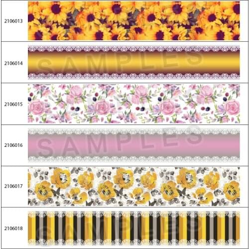 Sunflower Lace Printing Design 50 Yards Grosgrain Ribbon Decoration
