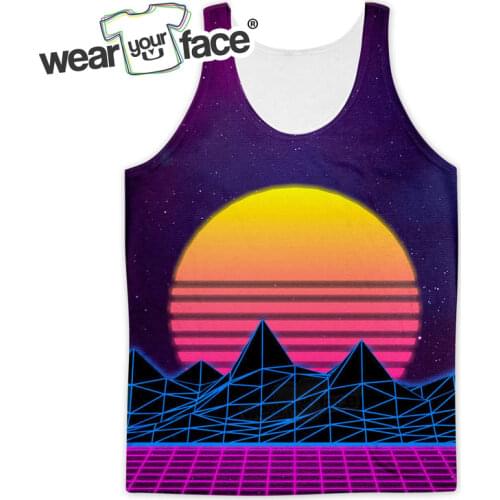 Vaporwave Sunset 3D All Over Printed Tank Top Sleeveless Hipster Summer Hot Street Wear Cool Kid Men Women US Size Dropship