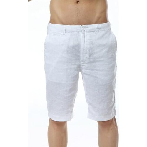 New arrival 100% linen board shorts men summer flax fashion mens beach shorts solid brand men short S-XXL 7 colors bermuda
