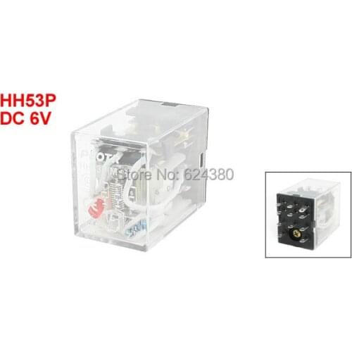 Wholesale Retail DC 6V Coil 5A 250V AC / 28V DC 3PDT 3P2T 11 Pin General Purpose Electromagnetic Power Relay HH53P