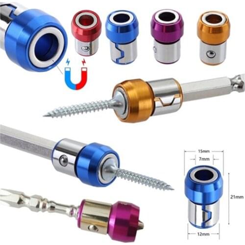 Batch head with magnetic ring Strong tip magnetizing ring Metal screwdriver head with magnetic positioner universal steel sleeve