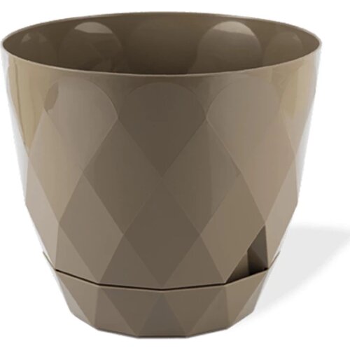 Plastik dekoratif , iç-dış mekan uyumlu ,kahverengi vazo 1.3lt