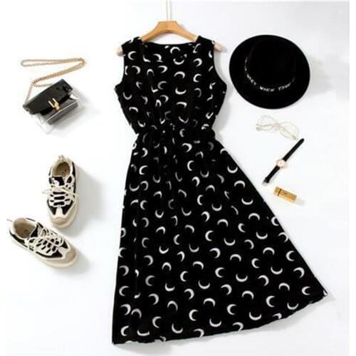 Chiffon Print Dress Summer Feminine Sense Square Neck Fashion Youth Self-Cultivation Holiday Beach Multicolor Party Skirt Met