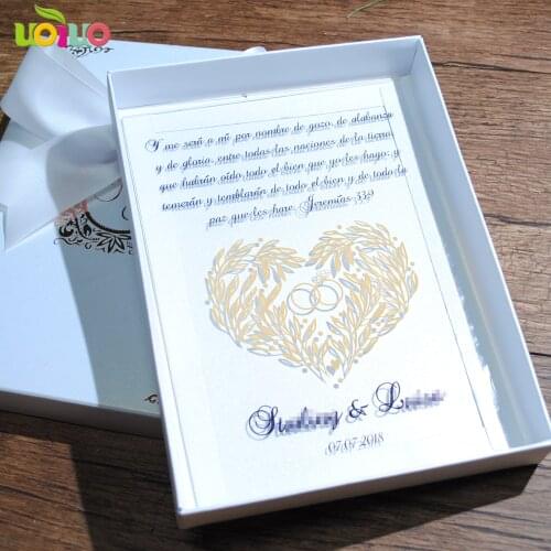 Clear acrylic card with black and gold words printing elegant laser cut wedding invitations wholesale price